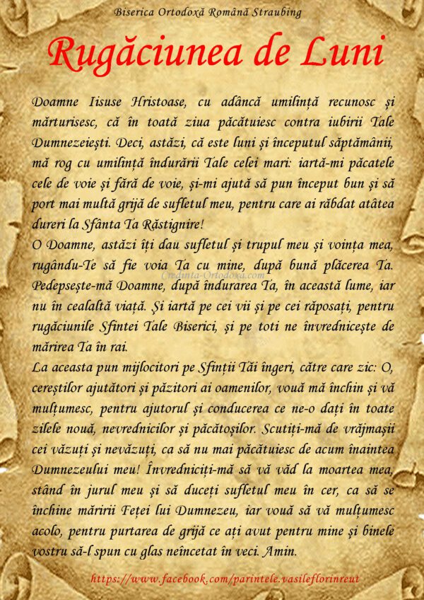 Rugăciunea de luni pentru ghidare spirituală - Portal Rugăciuni