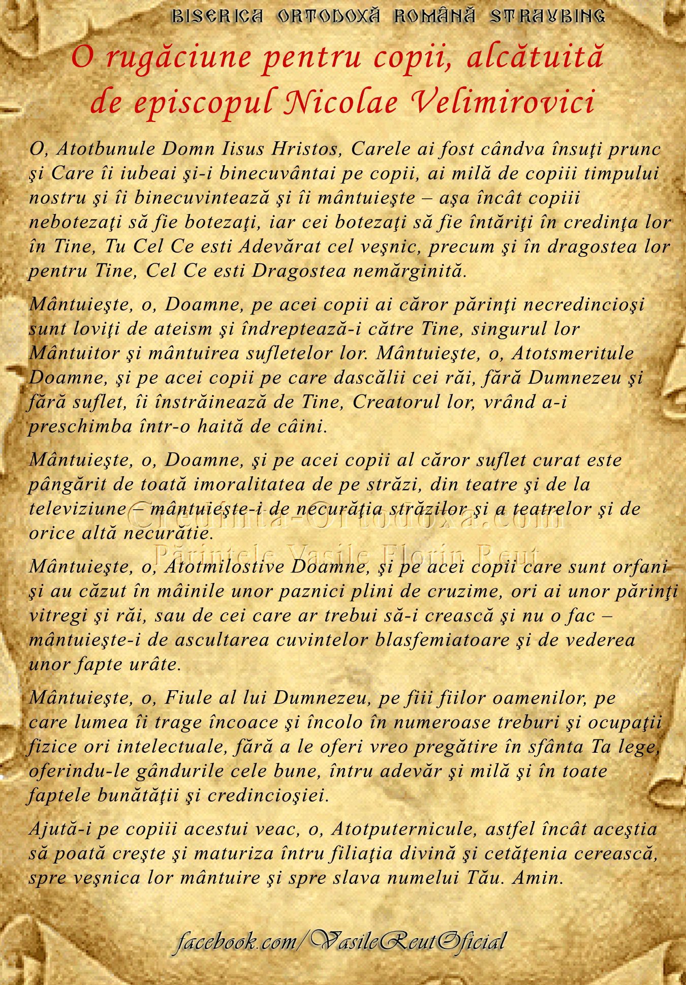 Rugăciunea de Dimineață a Sfântului Nicolae Velimirovici - Portal Rugăciuni